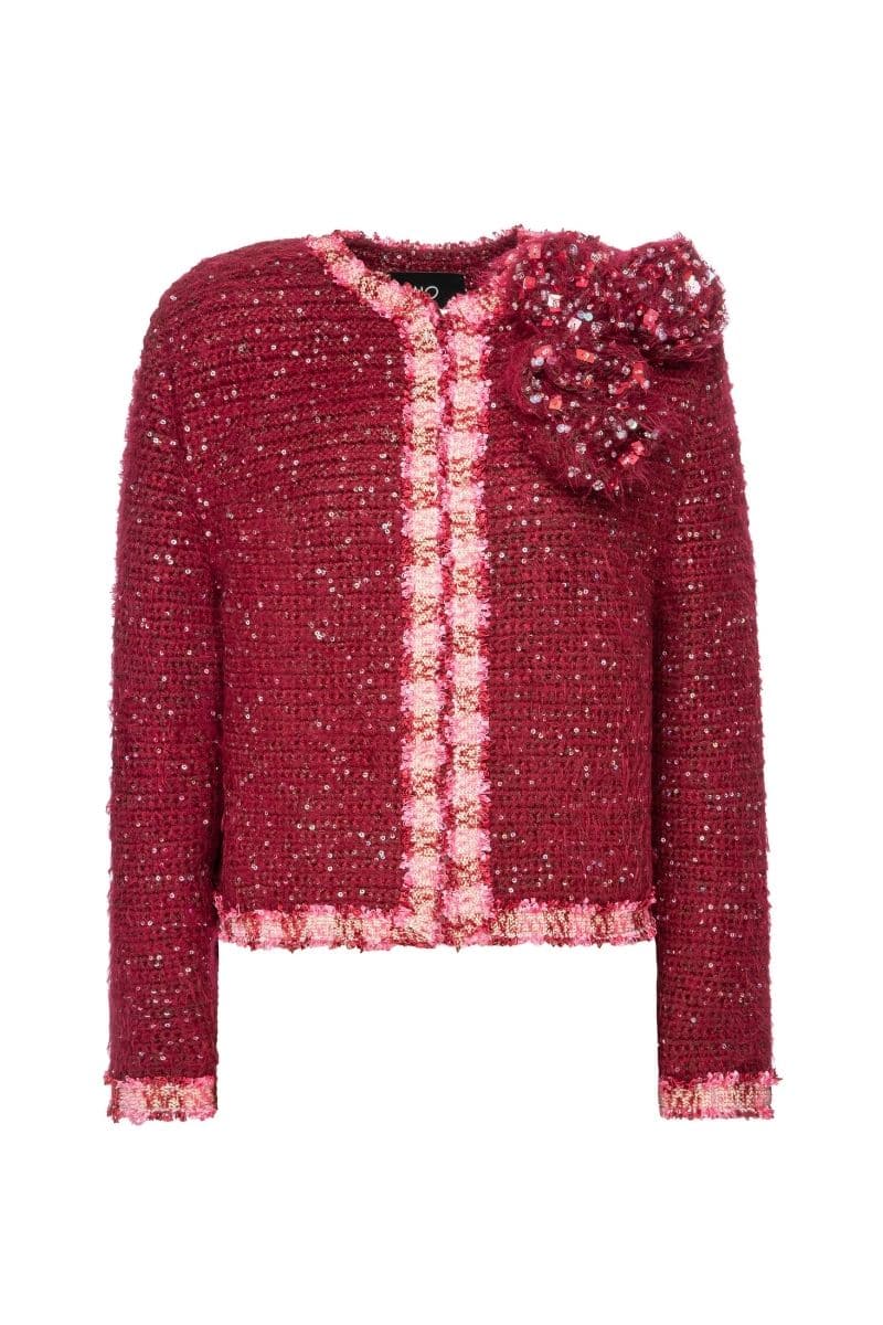ROZANY RED KNITTED JACKET - CULT MIA