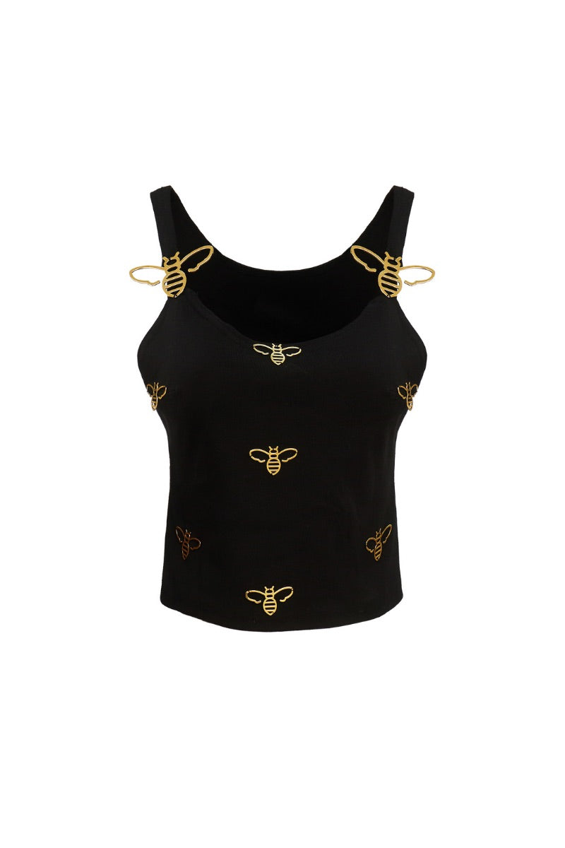 BEE TANK IN BLACK - CULT MIA