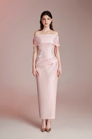 Elegant pink gown from Do Long's Elysian Muse collection, featuring flowing fabric and intricate design details.