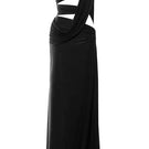 Deme By Gabriella Inga black cut-out maxi dress with a fitted silhouette and stylish cut-out details, perfect for evening wear.