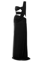 Deme By Gabriella Inga black cut-out maxi dress with a fitted silhouette and stylish cut-out details, perfect for evening wear.
