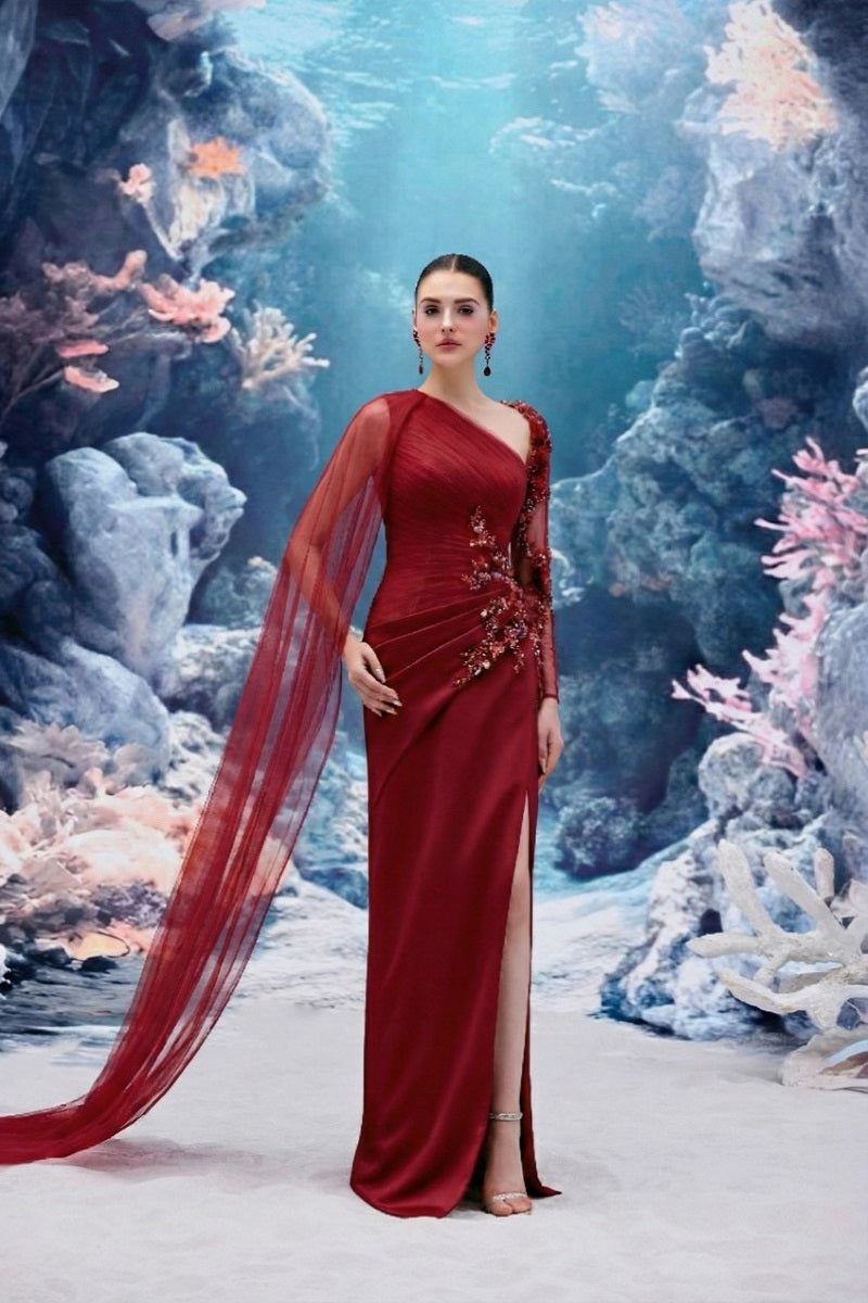 IRENA TULLE AND SILK TAFFETA DRESS IN RED | CULT MIA | 21Six IRENA TULLE AND SILK TAFFETA DRESS IN RED | CULT MIA | 21Six