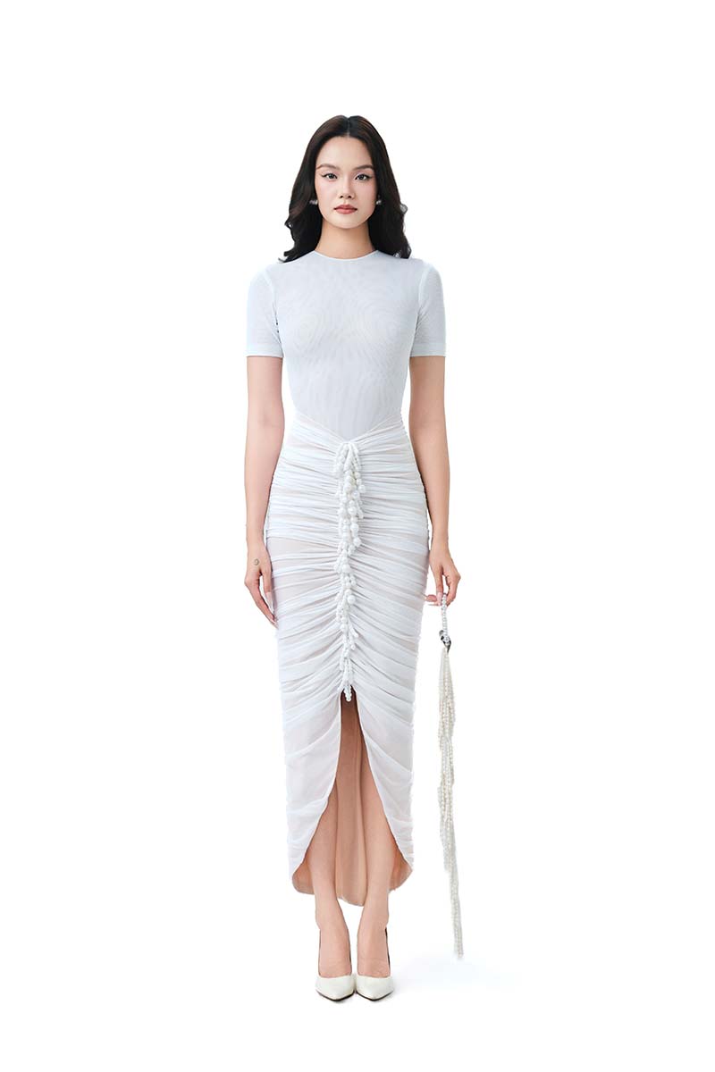 OPAL WHISPER MIDI DRESS
