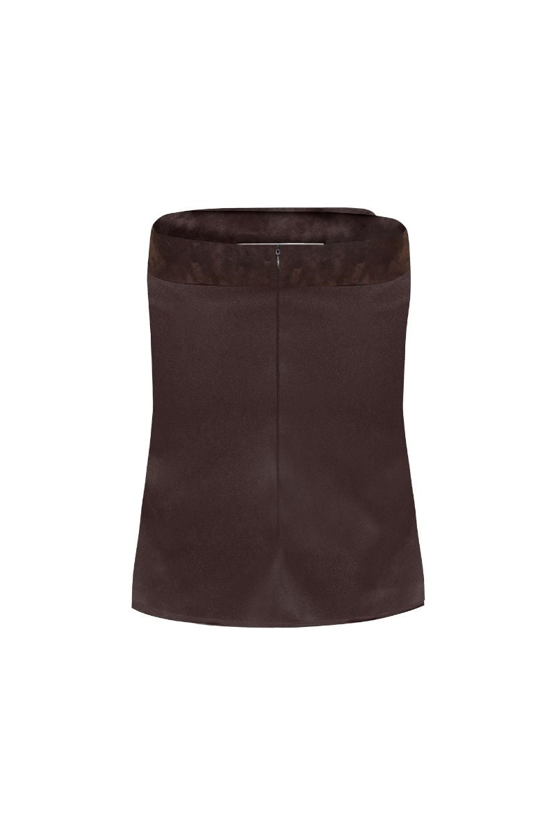 DANIELLE TOP IN BROWN - CULT MIA