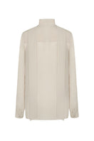 LEKIEU Dawlish cream silk chiffon shirt with long sleeves and a flowing, lightweight fabric.