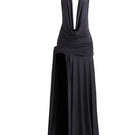 Gray Meadow Dress gown by Deme By Gabriella, elegant flowing gown with soft fabric and subtle design details.