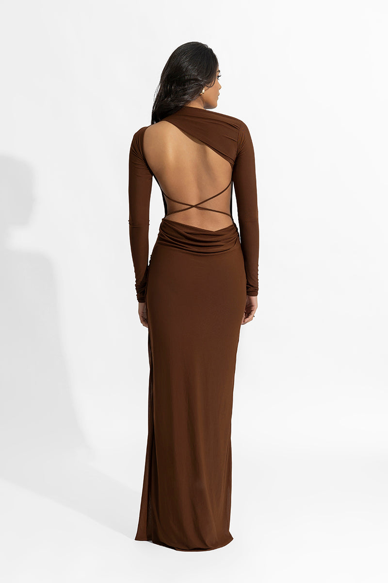 HENA CHOCOLATE BROWN MAXI DRESS CULT MIA Deme By Gabriella — free download