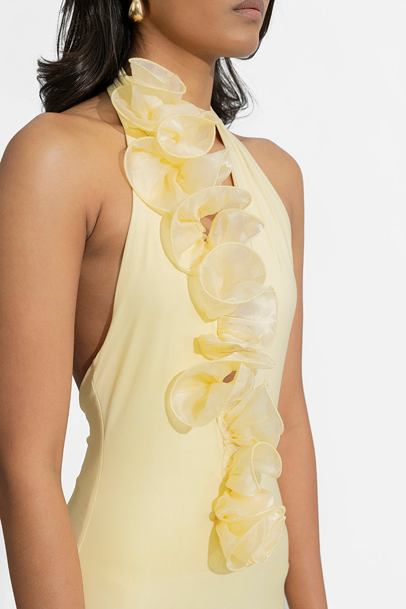 ADELA BUTTER YELLOW MAXI DRESS - CULT MIA