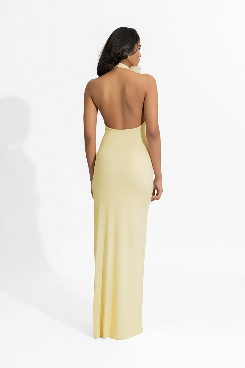 ADELA BUTTER YELLOW MAXI DRESS - CULT MIA