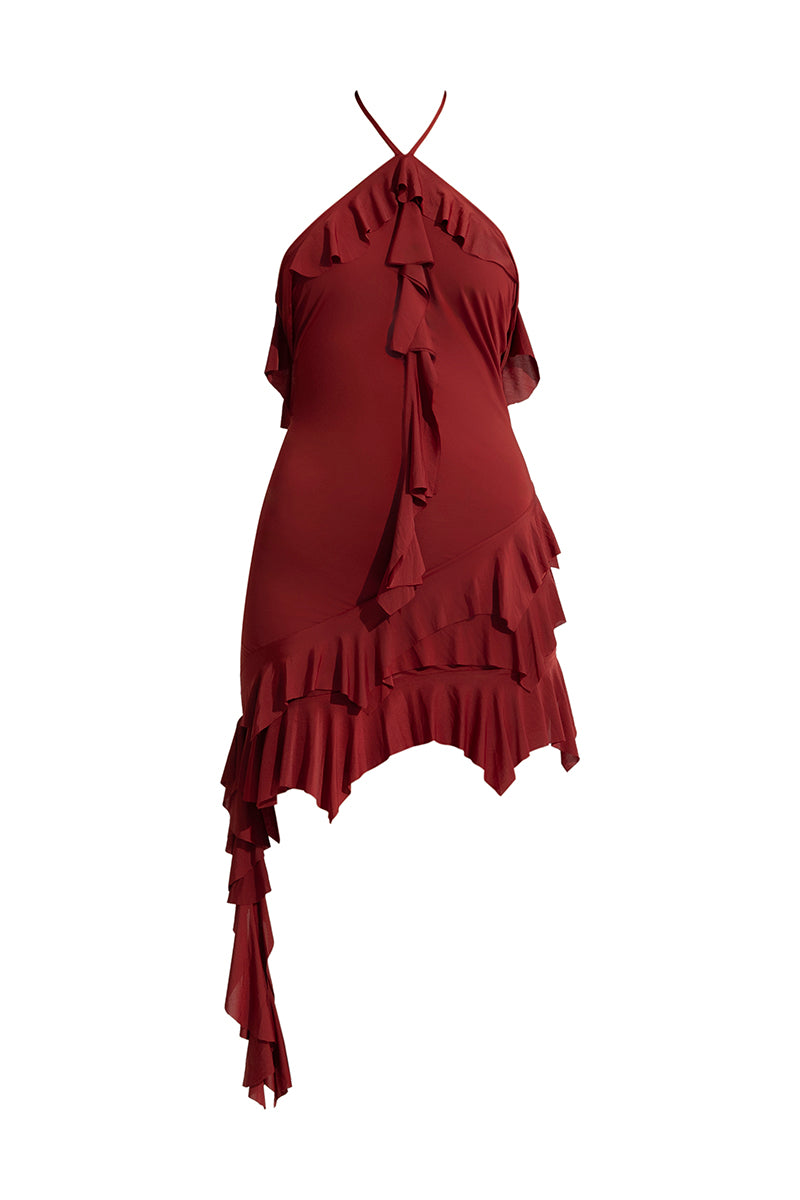 LARYSA MAROON MINI DRESS - CULT MIA