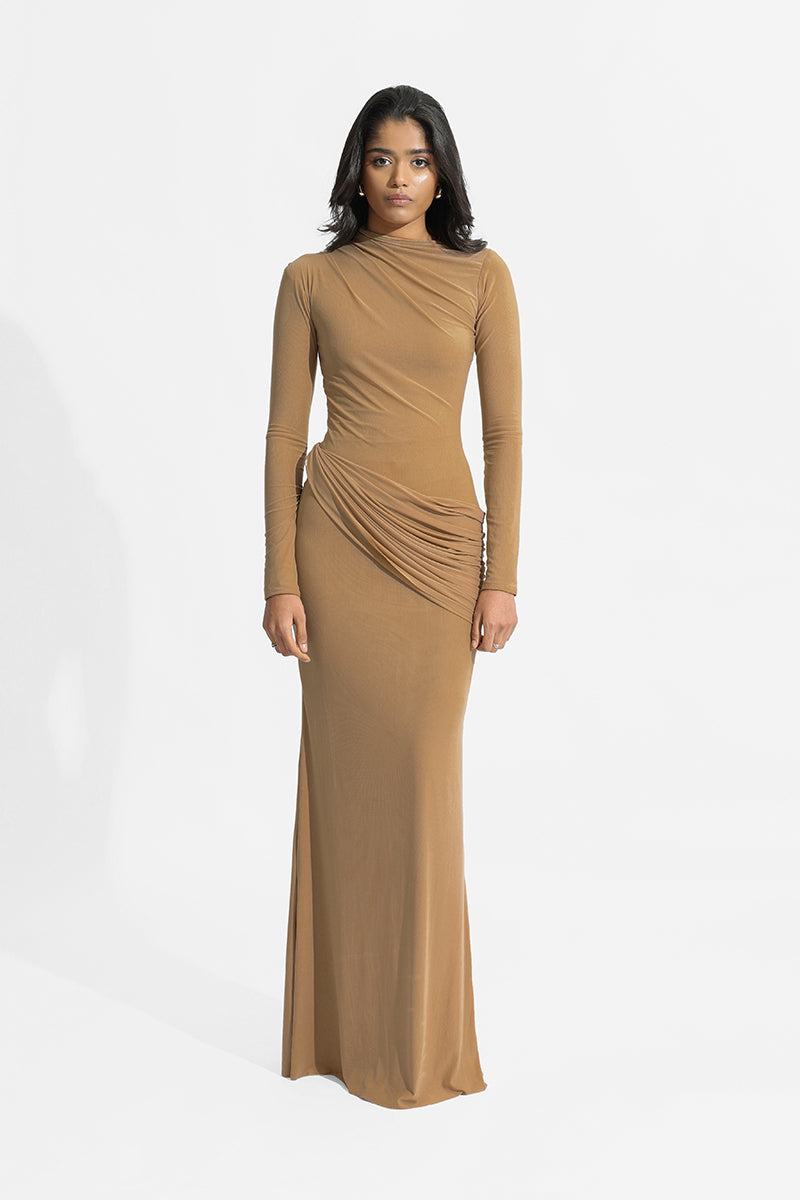 OLGA TAN MAXI DRESS | CULT MIA | Deme By Gabriella OLGA TAN MAXI DRESS | CULT MIA | Deme By Gabriella