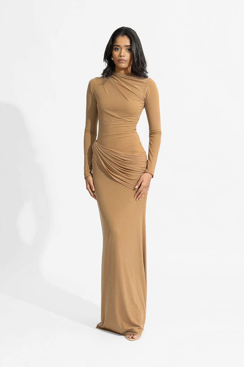 OLGA TAN MAXI DRESS | CULT MIA | Deme By Gabriella OLGA TAN MAXI DRESS | CULT MIA | Deme By Gabriella