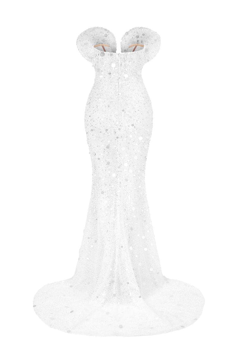 CHLOE OFF-SHOULDER BEADED MERMAID GOWN - CULT MIA