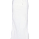 White Pierre maxi skirt by Summer Away with flowing fabric and elegant design, perfect for summer wear.