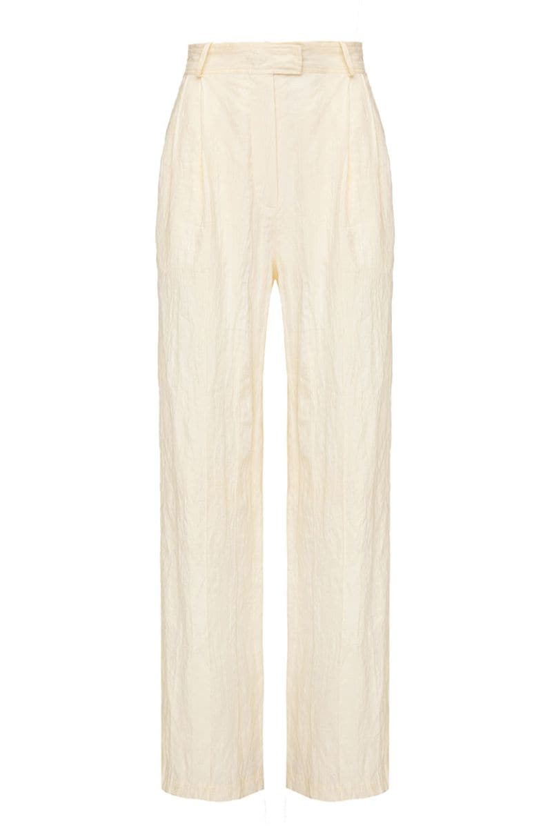 BEIGE WIDE LEG PANTS - CULT MIA
