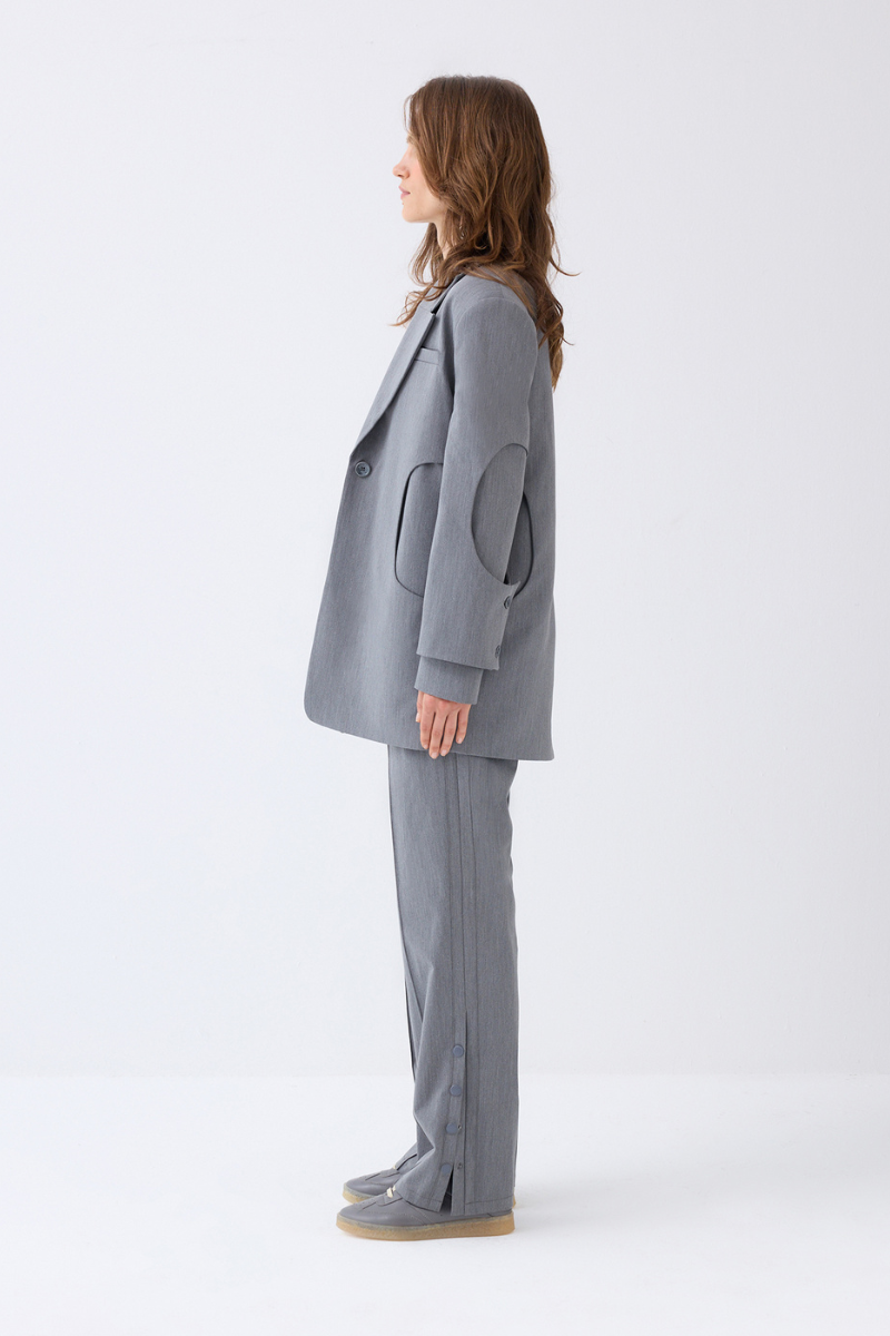 HOLE BLAZER IN GRAY - CULT MIA