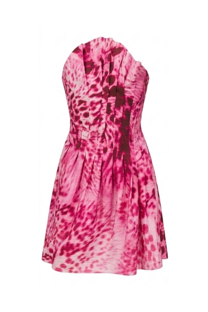 Sisters Nora mini dress in Orchid Glow, featuring a fitted silhouette with floral print and sleeveless design.