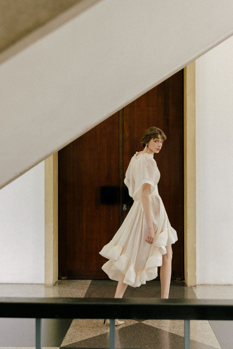 White Plan Gabriella Dress mini dress in soft fabric, featuring a stylish silhouette and detailed design, perfect for casual wear.