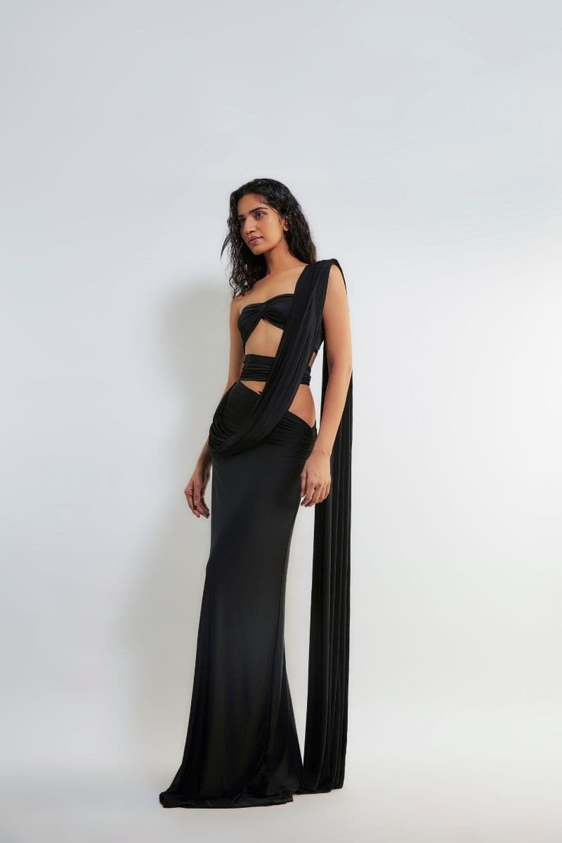 INGA BLACK CUT-OUT MAXI DRESS - CULT MIA