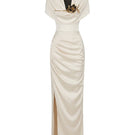 Elegant Margée Atelier Celina Dress gown with flowing fabric and intricate details, perfect for formal occasions.