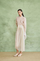 White Plan Ivory Grace Co-ords set featuring a stylish matching top and pants with elegant, flowing fabric.