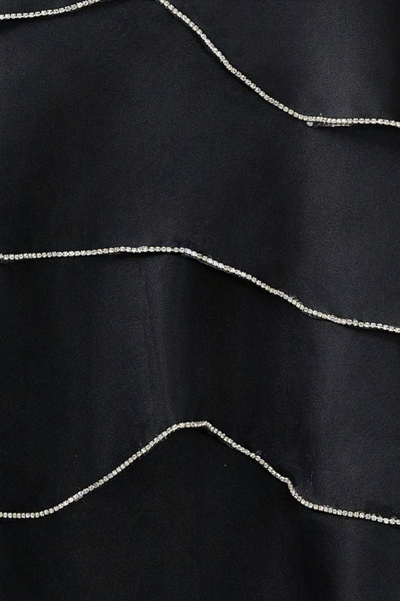 BLACK LAYERED MIDI DRESS - CULT MIA