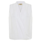White Dahlia top by Acaria Studio, featuring a stylish sleeveless design and elegant fit, ideal for casual or chic outfits.