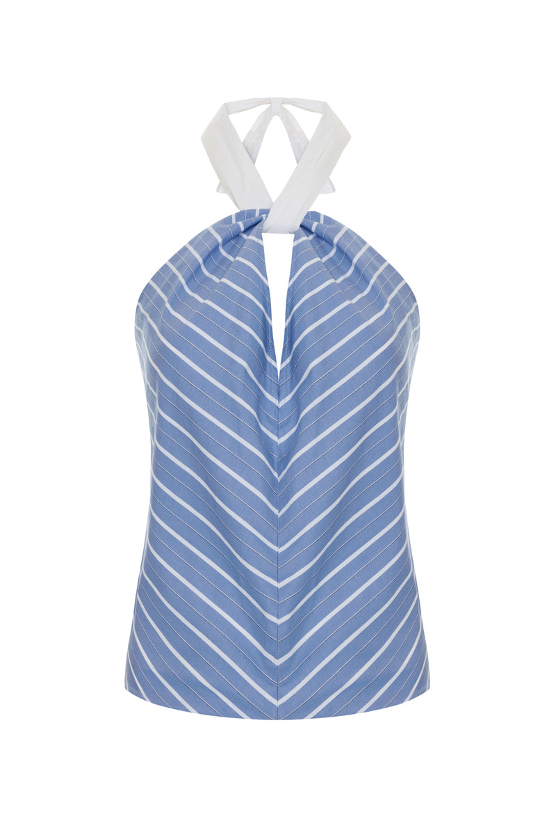 Blue Acaria Studio Soul Top, stylish women's top with a comfortable fit, displayed on a neutral background.