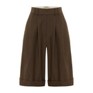 Acaria Studio brown tailored shorts with a clean, structured fit, perfect for casual or semi-formal summer wear.