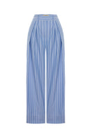 Blue Soul Pants by Acaria Studio featuring a relaxed fit and stylish design, shown on a model.