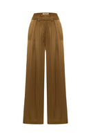 Acaria Studio Jill satin pants in copper, featuring a stylish fit with smooth satin fabric and a modern, elegant design.