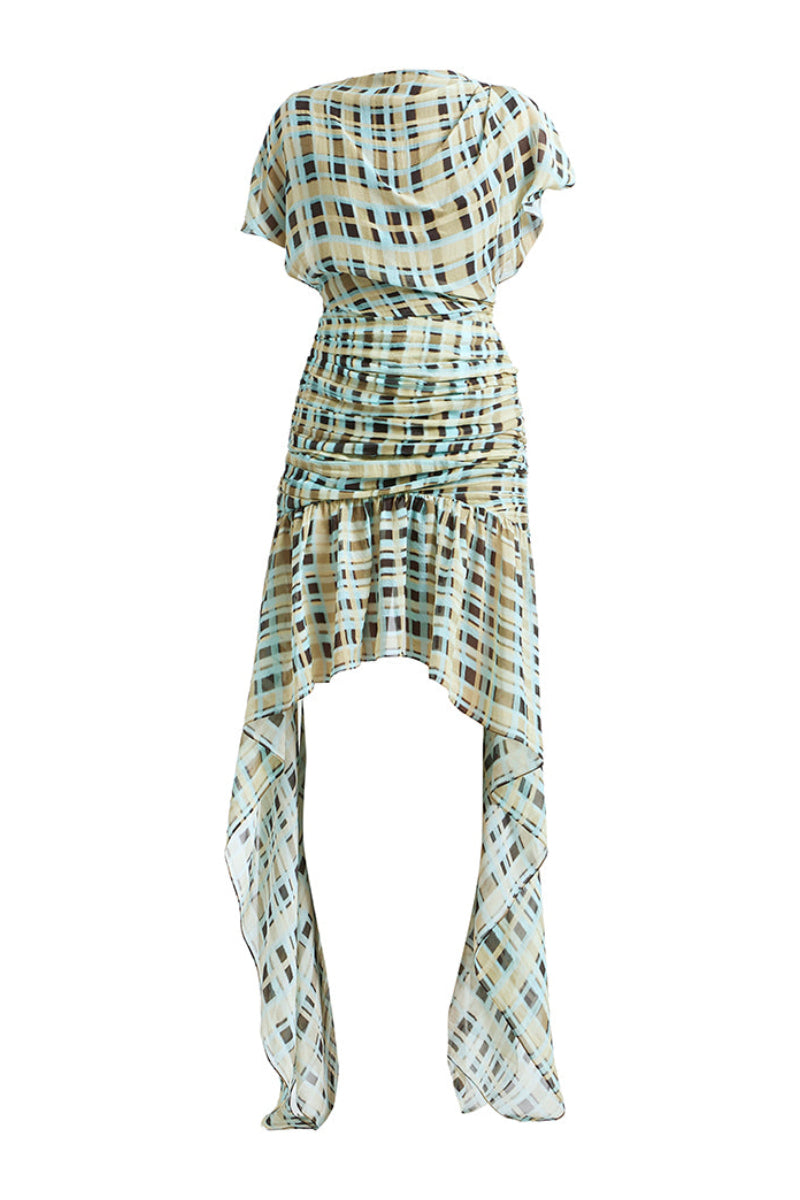 Bluebell mini dress by Deme By Gabriella featuring a flowing silhouette and vibrant blue fabric, perfect for casual or summer wear.