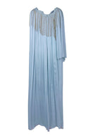 Powder blue AKHL angular gathered kaftan maxi dress with flowing fabric and elegant design, perfect for stylish casual wear.