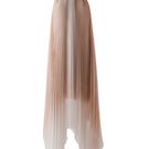 Peach pleated halter neck chiffon midi dress by DOC BAN, flowing fabric with elegant pleats and a stylish halter neckline.