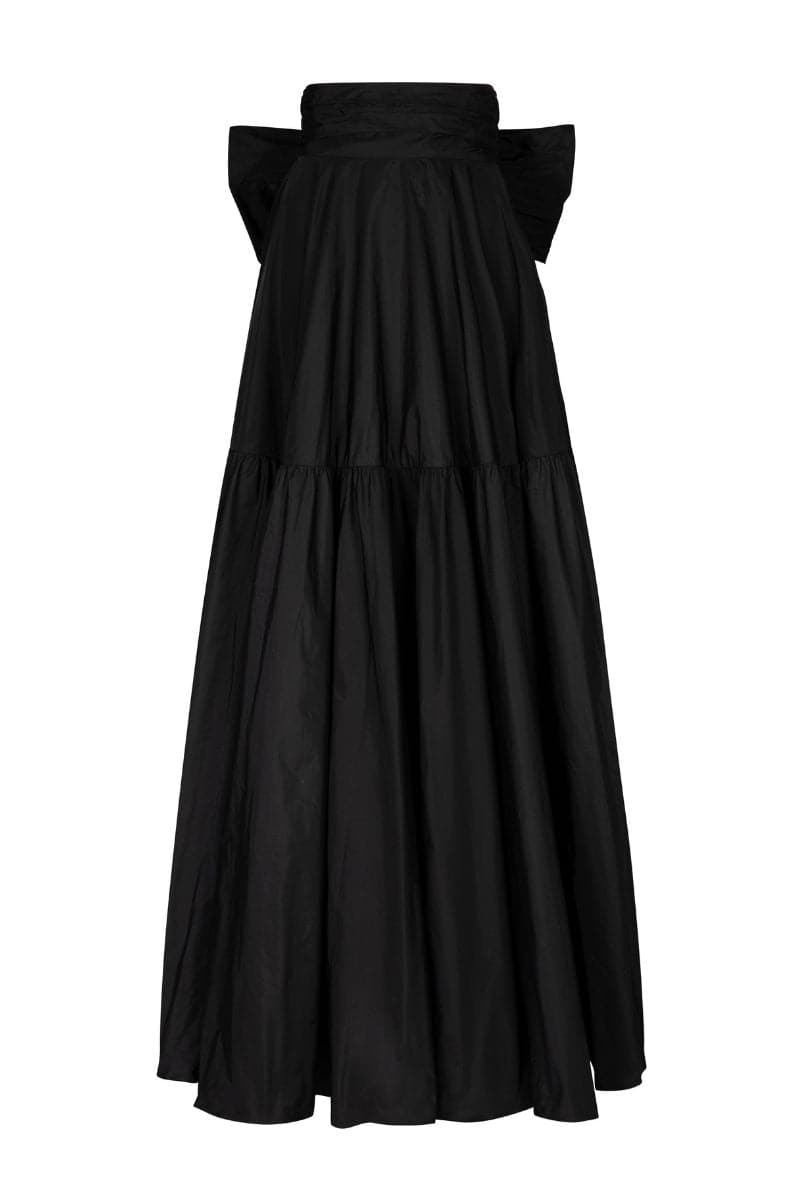 SISI BLACK TAFFETA MAXI SKIRT - CULT MIA