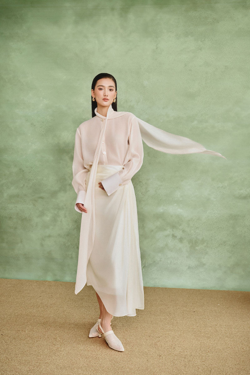 Ivory Grace co-ords set by White Plan, featuring a matching top and pants in a soft, elegant fabric.