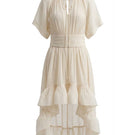 White Plan Gabriella mini dress featuring a stylish, fitted silhouette with short sleeves and a chic, modern design.