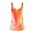 Le Thanh Hoa camisole lace top featuring delicate lace details and a fitted design, perfect for stylish casual wear.