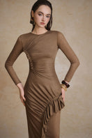 Black Noir dress by Arti Apparel, stylish midi dress with a flowing silhouette and elegant design.