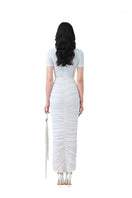 Do Long Opal Whisper midi dress featuring a sleek, elegant silhouette and soft fabric in a light hue, perfect for stylish occasions.