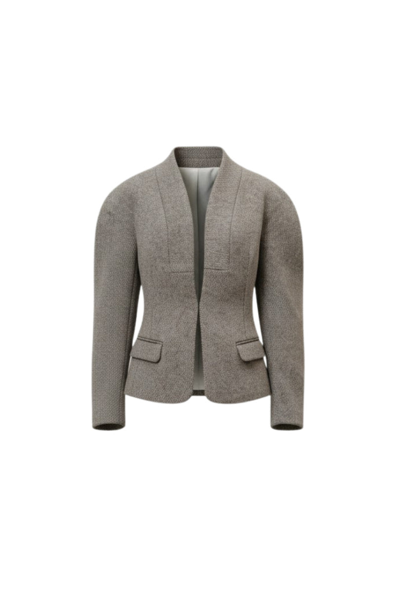 BOXY COLLARLESS JACKET