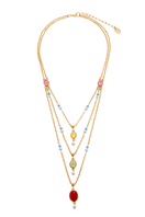 Ben Amun Zinnia Necklace featuring intricate floral design and delicate chain, stylish jewelry accessory for women.