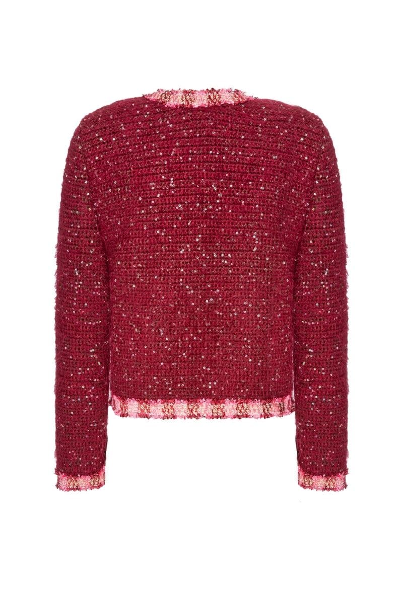 ROZANY RED KNITTED JACKET - CULT MIA