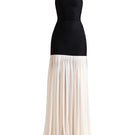 Black and white Deme by Gabriella maxi dress with a flowing silhouette, perfect for elegant summer or evening wear.
