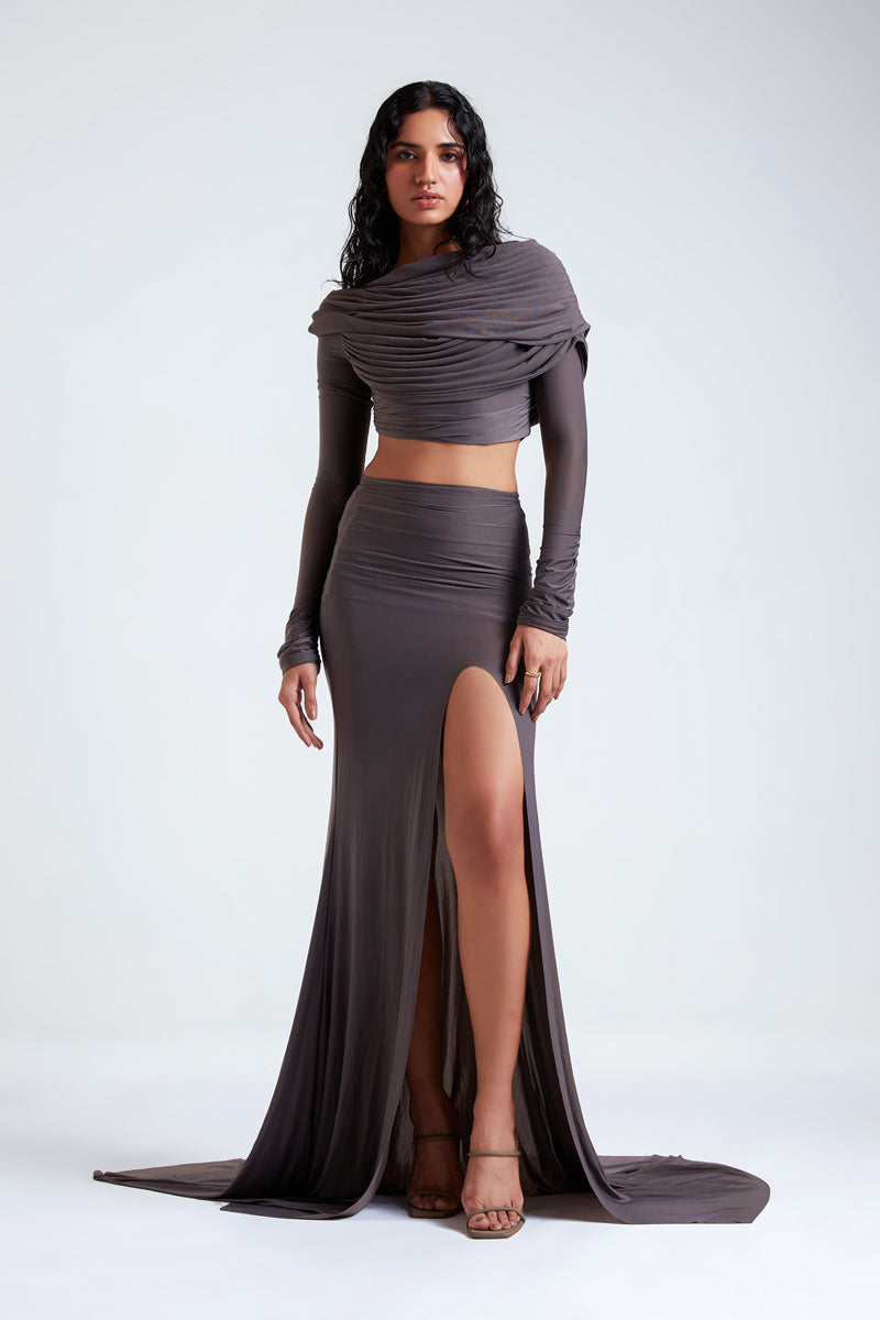 AYLIN PURPLE DOVE TOP AND SKIRT SET - CULT MIA