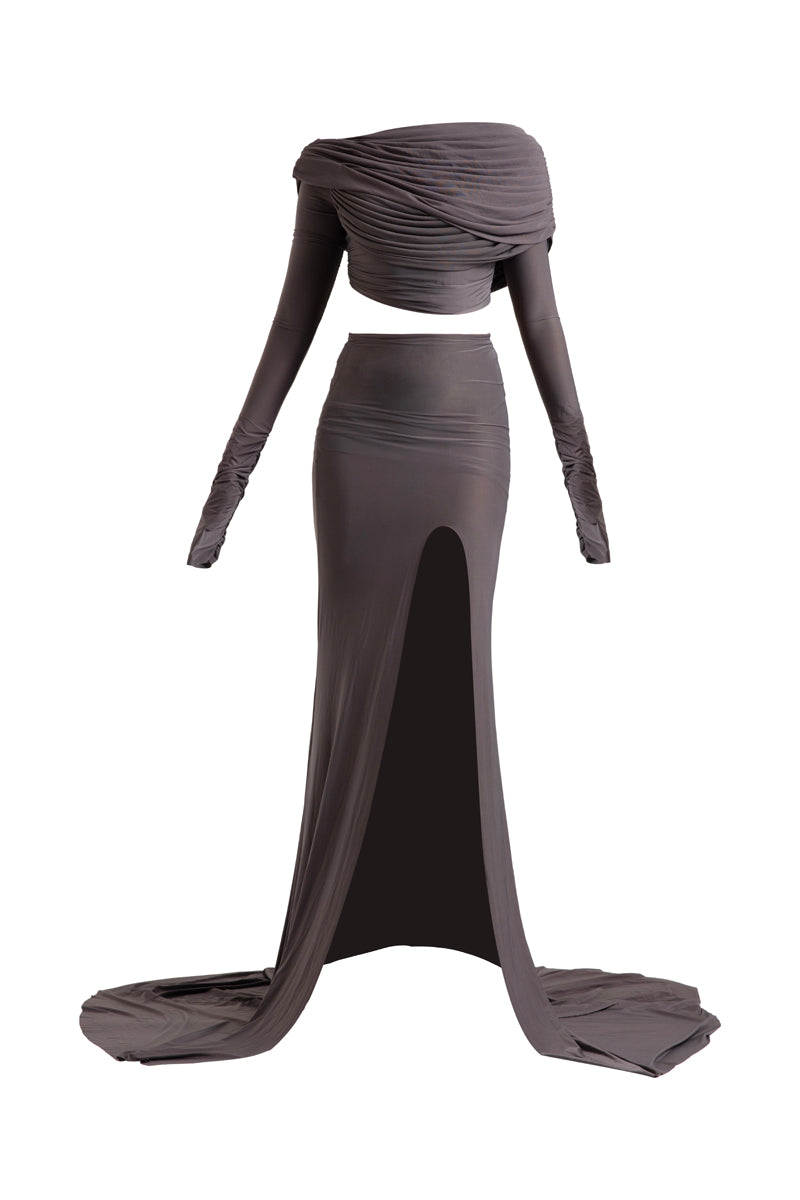 AYLIN PURPLE DOVE TOP AND SKIRT SET - CULT MIA