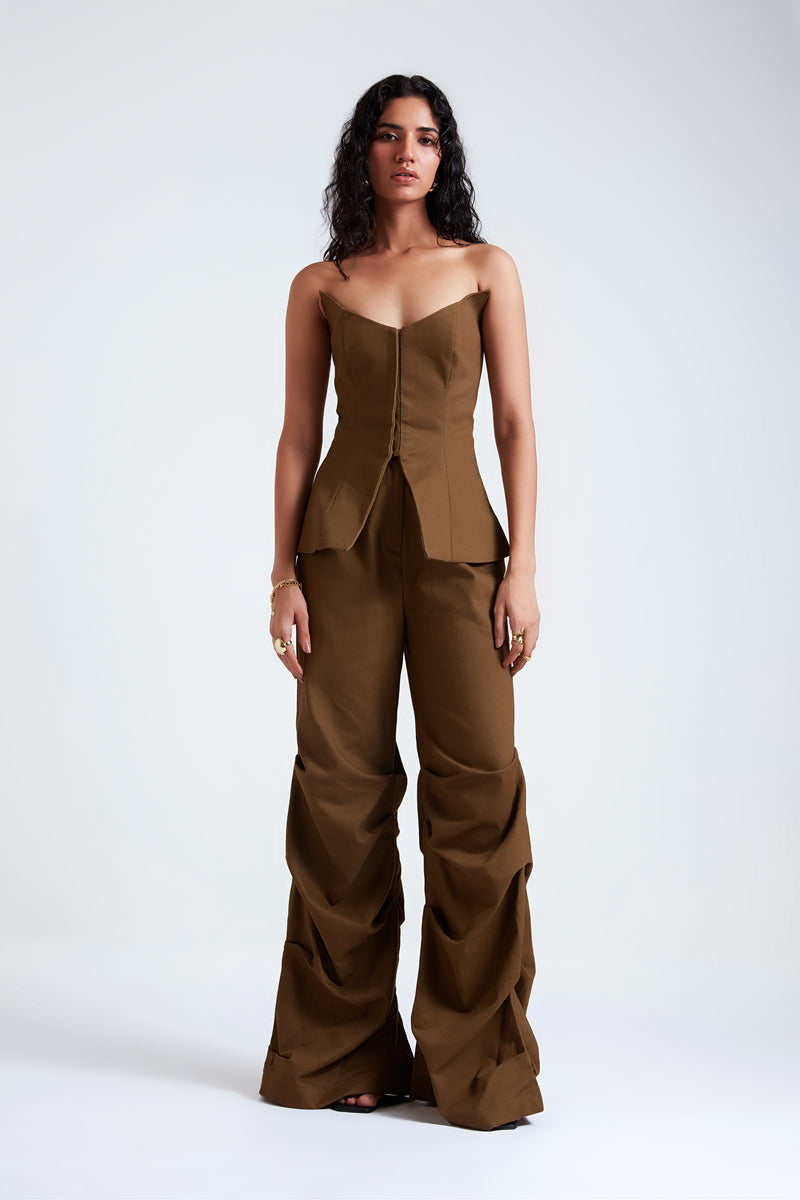 GISELE MILITARY OLIVE TOP AND PANTS SET - CULT MIA