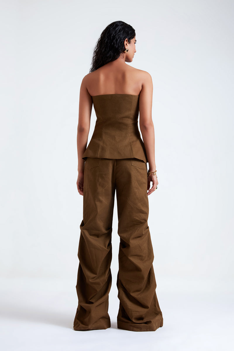 GISELE MILITARY OLIVE TOP AND PANTS SET - CULT MIA