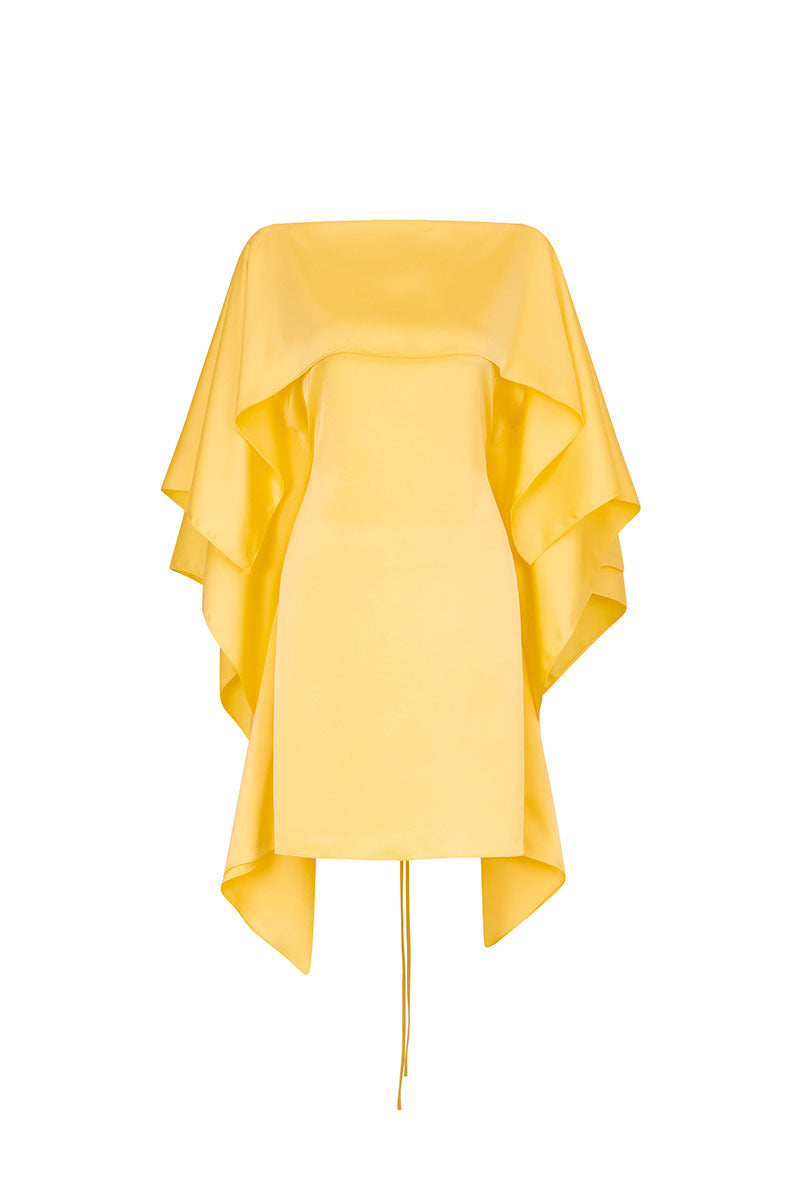 MULTI SCARF DRESS IN YELLOW