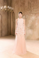 Elegant FLARIN gown by Arti Apparel featuring flowing fabric and intricate detailing, perfect for formal occasions.